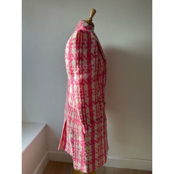 Love Shack Fancy Asryn Coat in Majestic Pink Tweed Size Large - Picture 13 of 16
